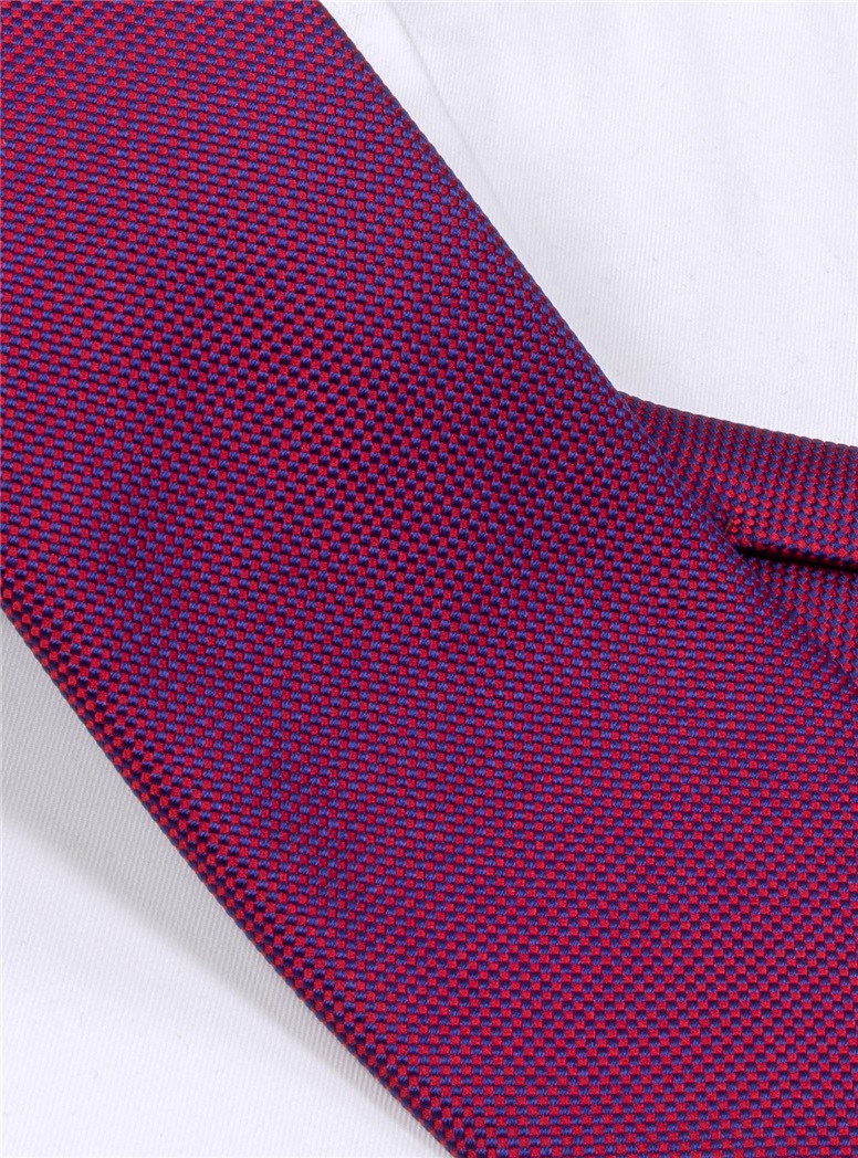 Silk Basketweave Tie in Magenta