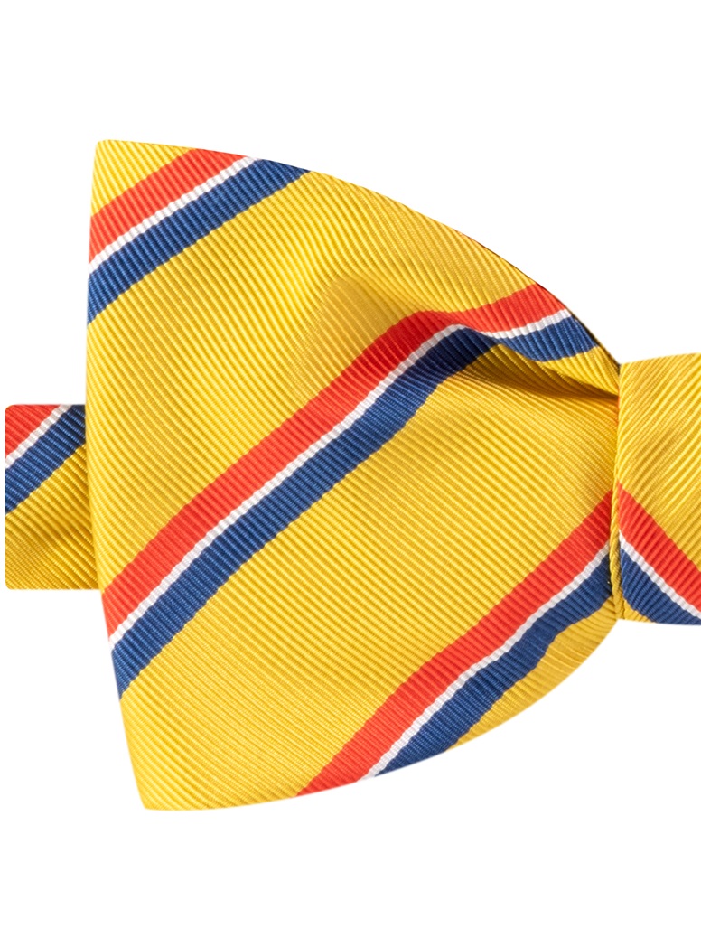 Silk Striped bow Tie in Sun