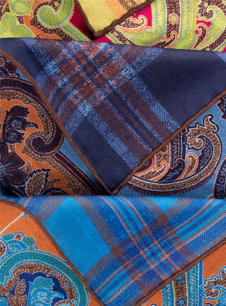 Paisley And Plaid Reversible Pocket Squares - The Ben Silver Collection