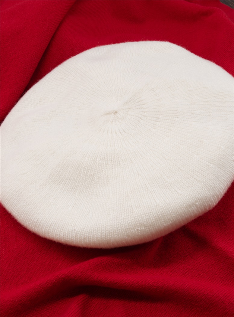 Ladies Cashmere Beret in White