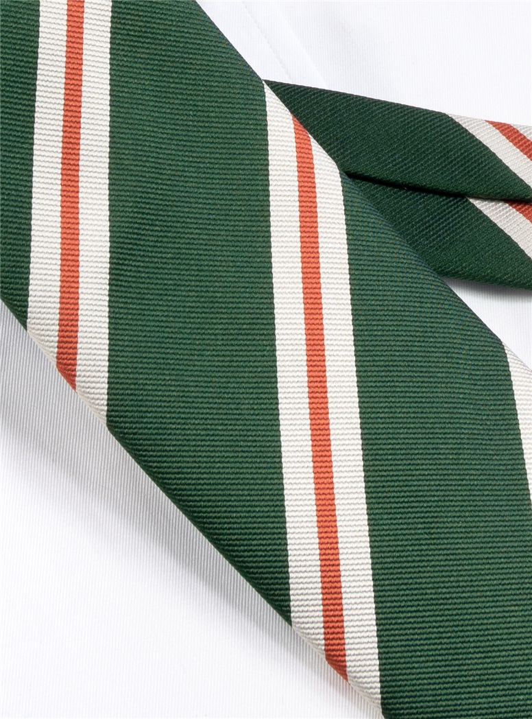 Silk Striped Tie in Rifle