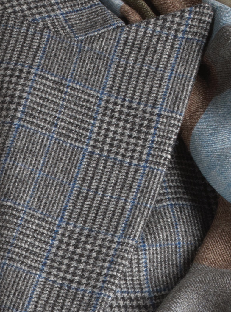 Grey and Cream Glen Plaid Ladies Blazer
