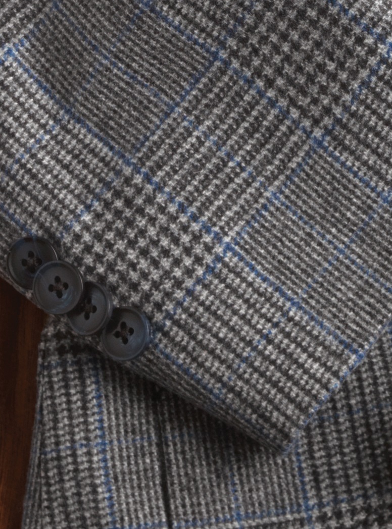 Grey and Cream Glen Plaid Ladies Blazer