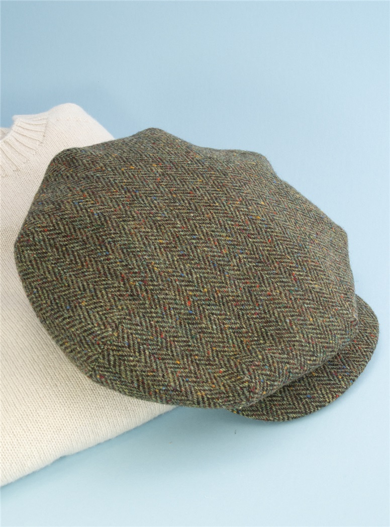 Wool Donegal Herringbone Turnberry Cap