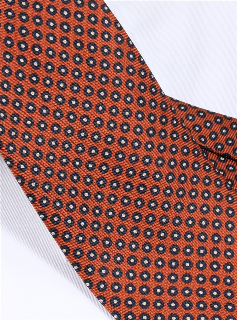 Silk Neat Printed Tie in Copper