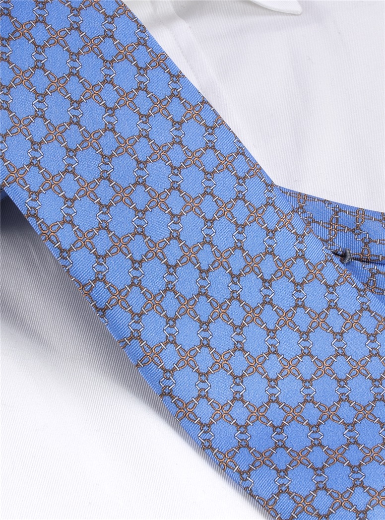 Silk printed Tie in Sky