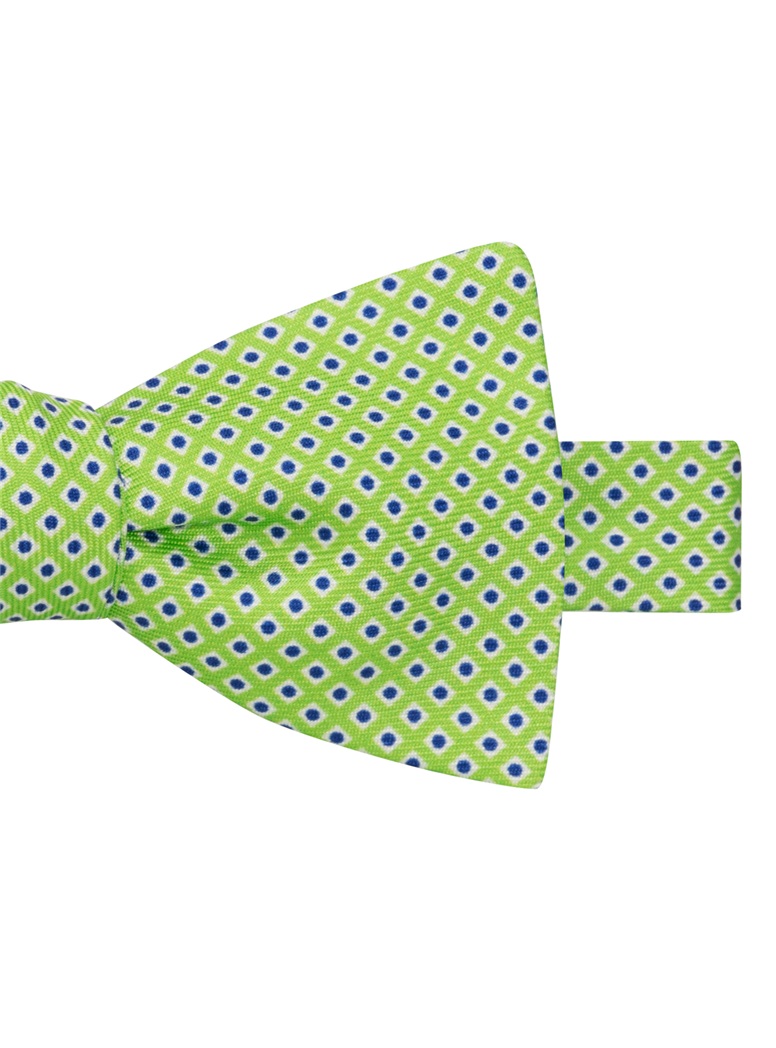 Silk Printed Dots Bow Tie in Lime
