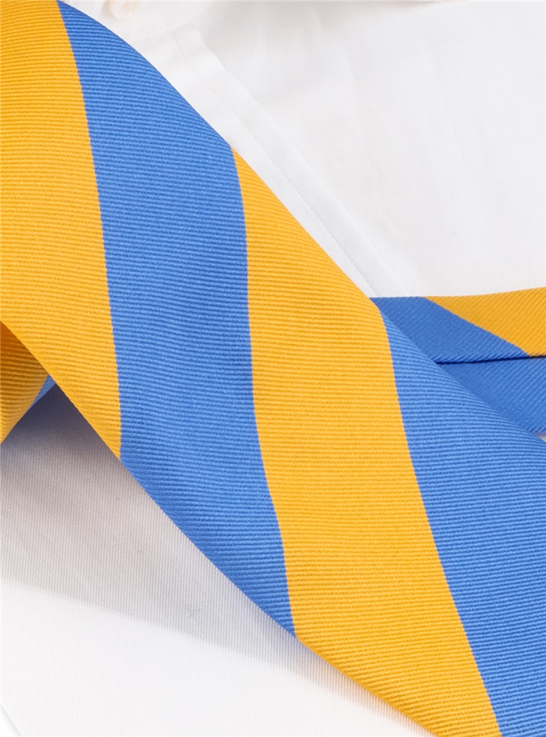 Silk Block Striped Tie in Sun & Sky