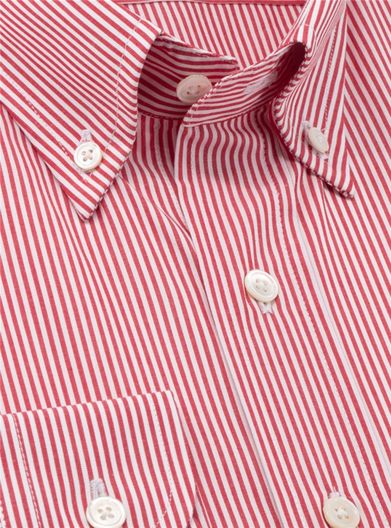 Red Bengal Stripe Button Down
