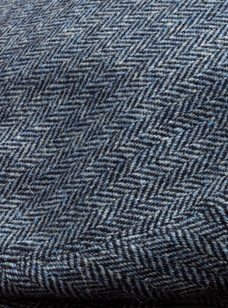 Wool Navy and Sky Herringbone Cap