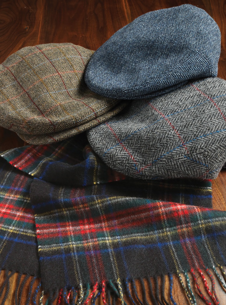 Wool Navy and Sky Herringbone Cap