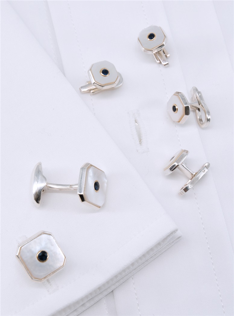 Mother of Pearl and Sapphire Formal Set