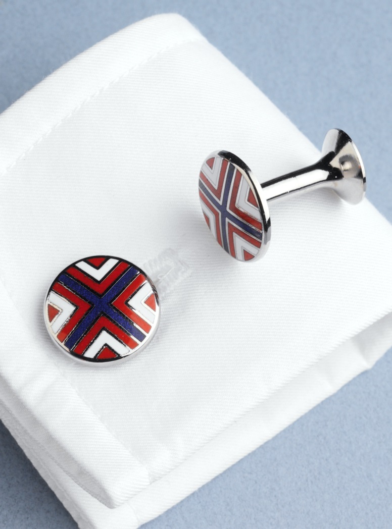 Red, Blue, and White Cross Cufflinks