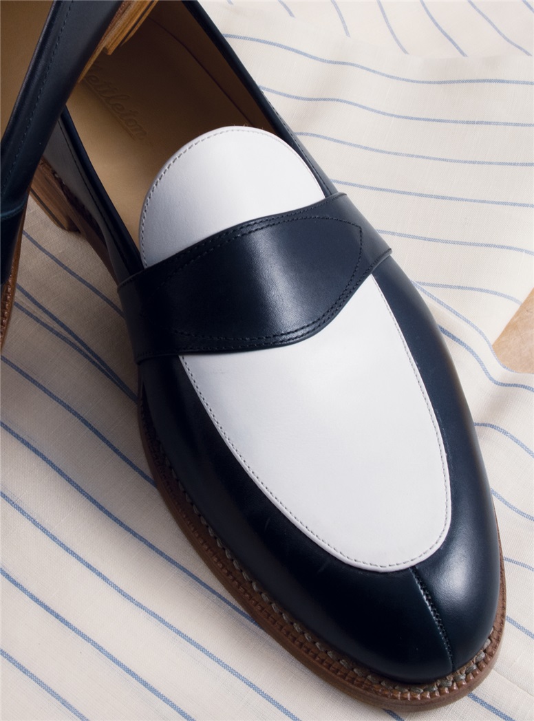 The Charleston Loafer in Navy and White