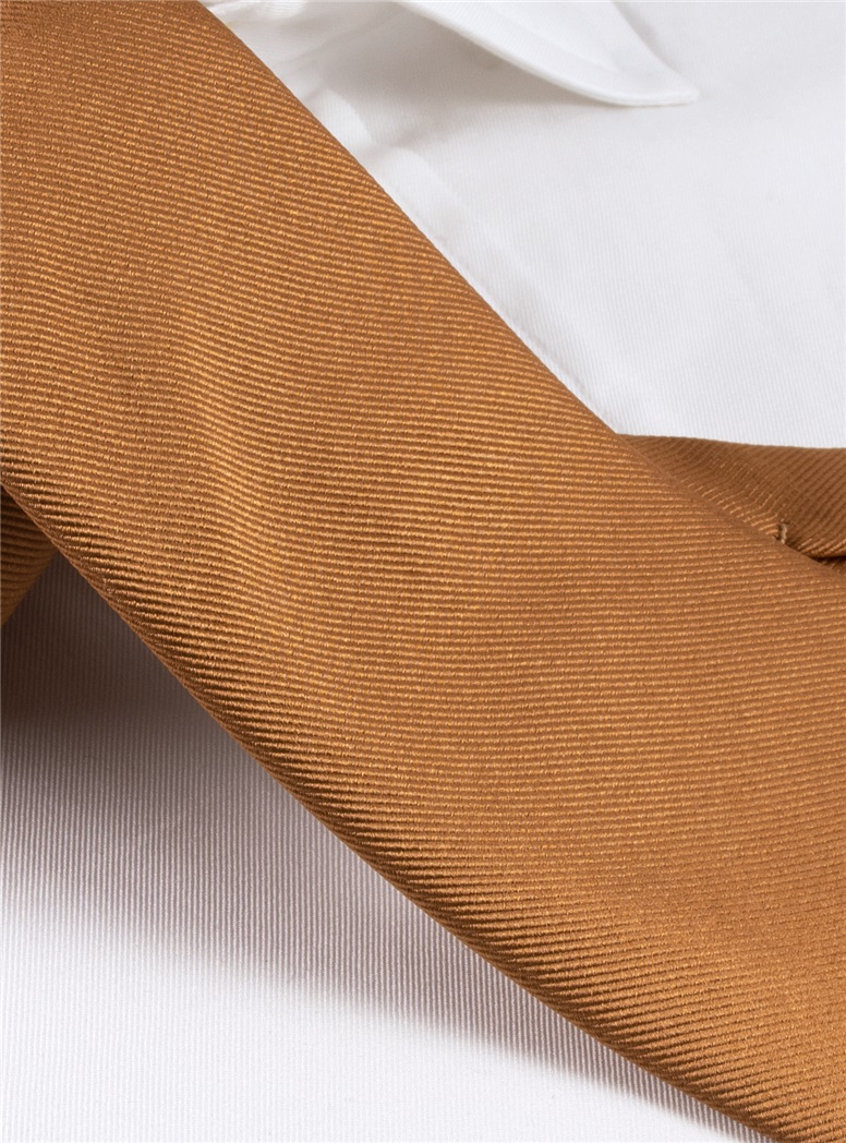 Silk Solid Signature Tie in Bronze