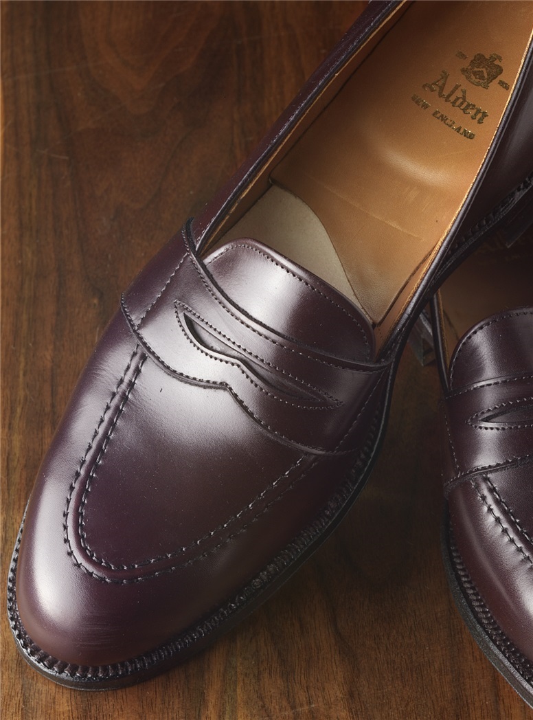 The Alden Full Strap Slip-On Loafer in Burgundy