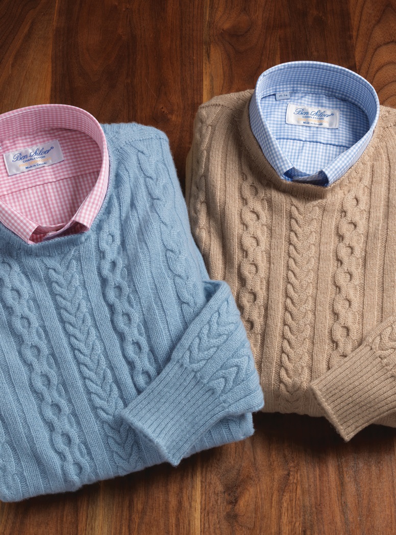 Cashmere Cable Knit Crewneck Sweaters