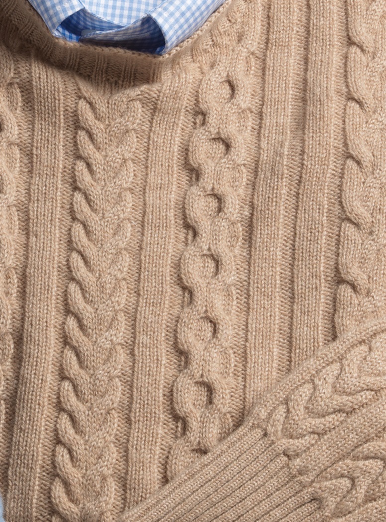 Cashmere Cable Knit Crewneck Sweaters