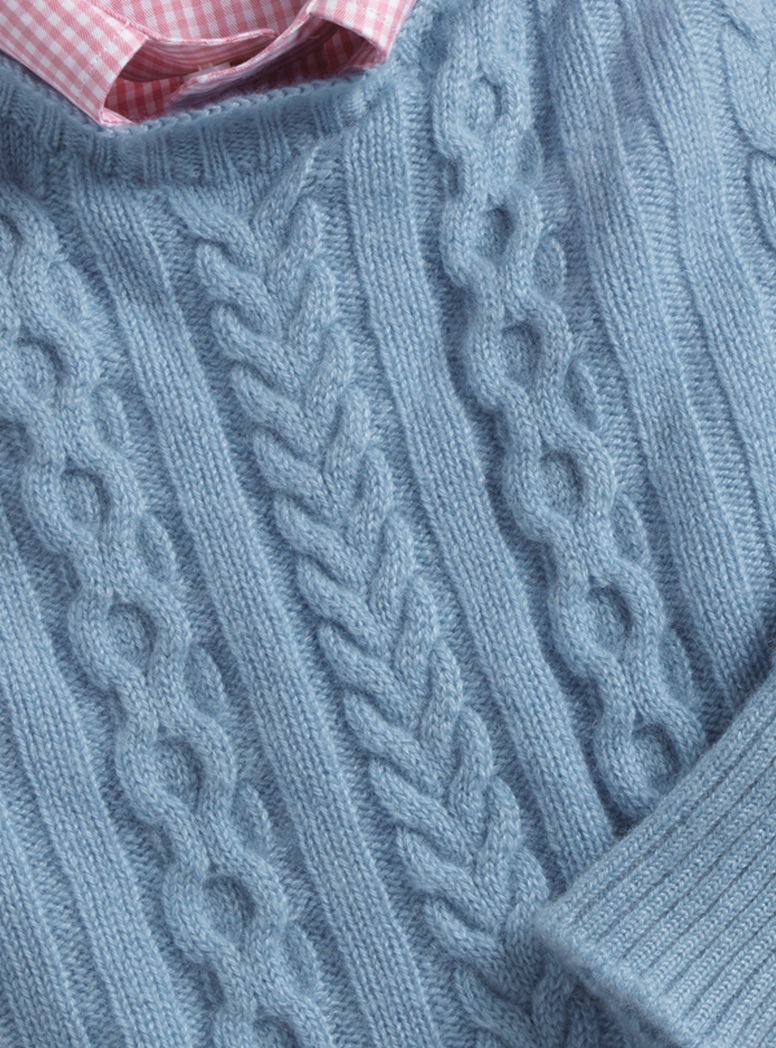 Cashmere Cable Knit Crewneck Sweaters