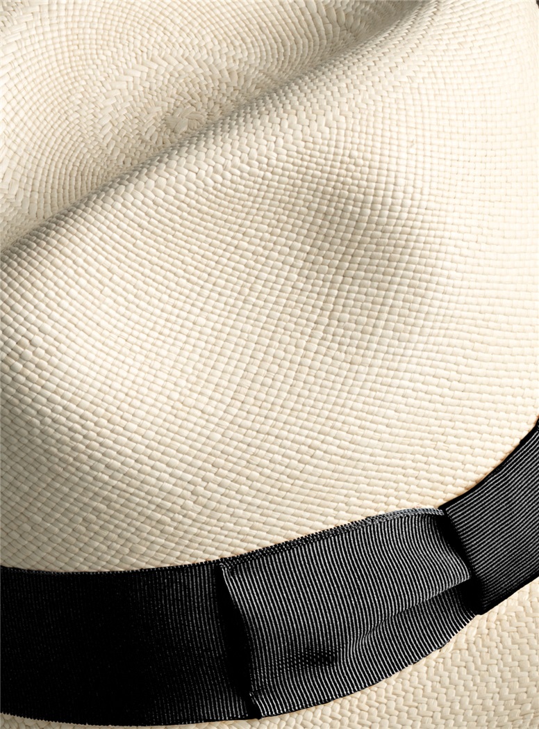 Panama Hat with Black Ribbon Band