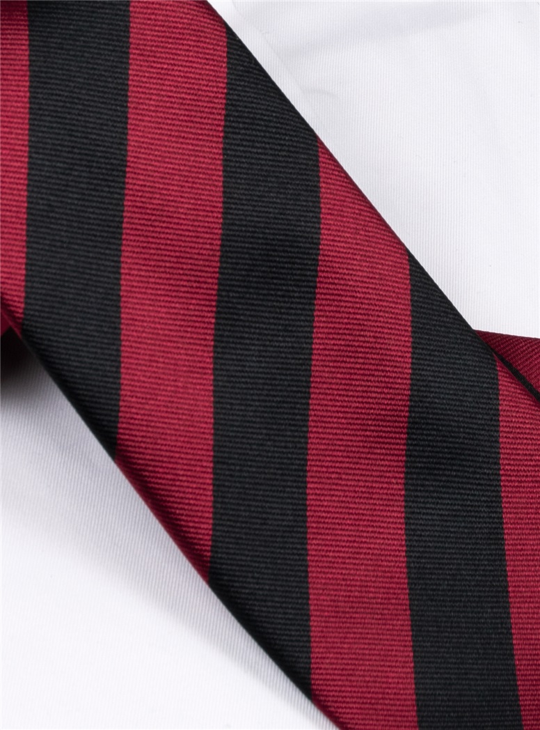 Garnet/Black Block Long Tie