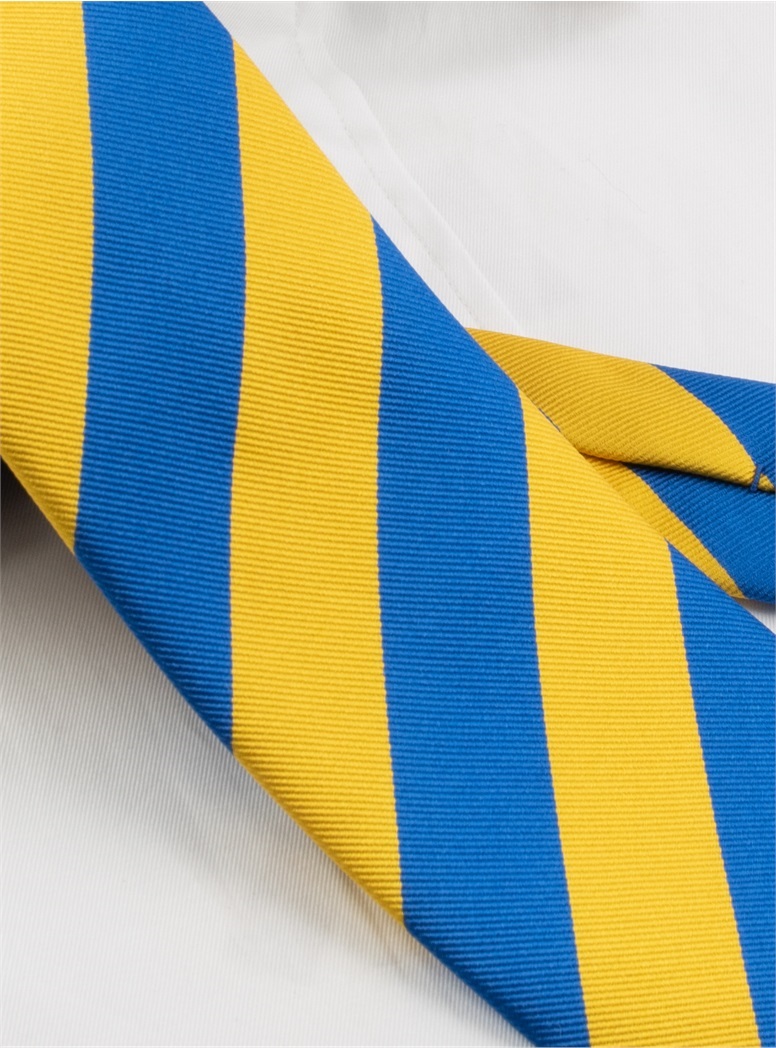 Cobalt and Sunshine Block Striped Tie