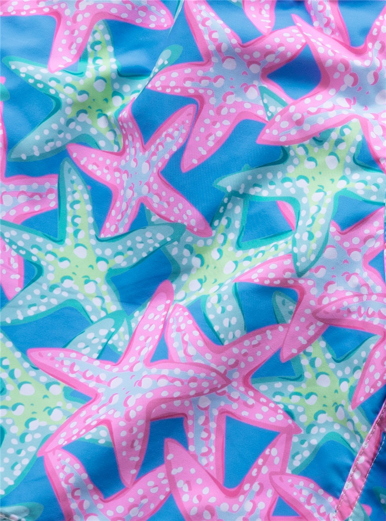Starfish Print Trunks in Azure