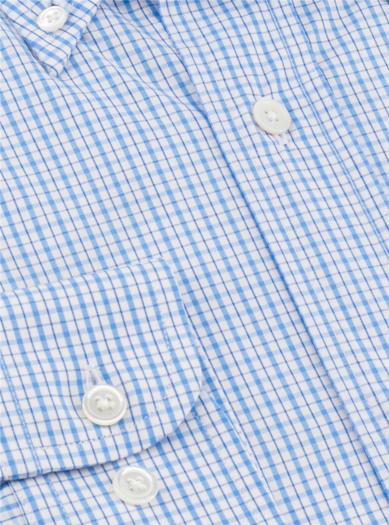 Sky and Navy Check Button Down
