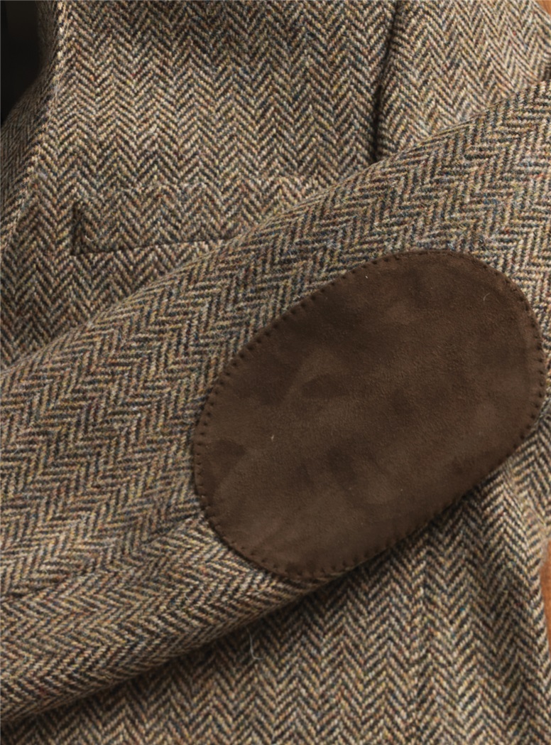 Harris Tweed Sport Coat in Sepia and Cream Herringbone
