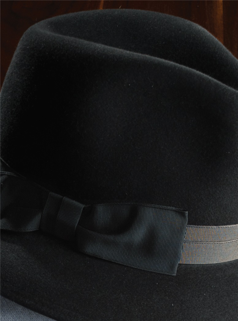 Felt Fedora Hat in Black