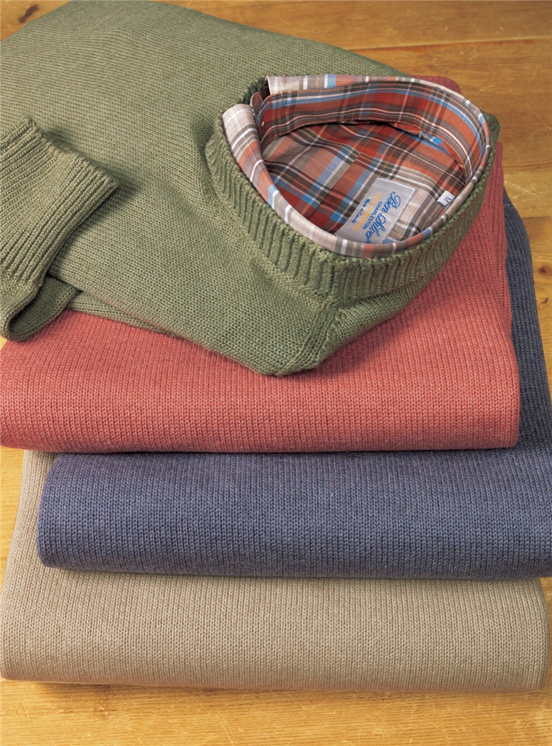 Cotton, Cashmere and Silk Crewneck Sweaters