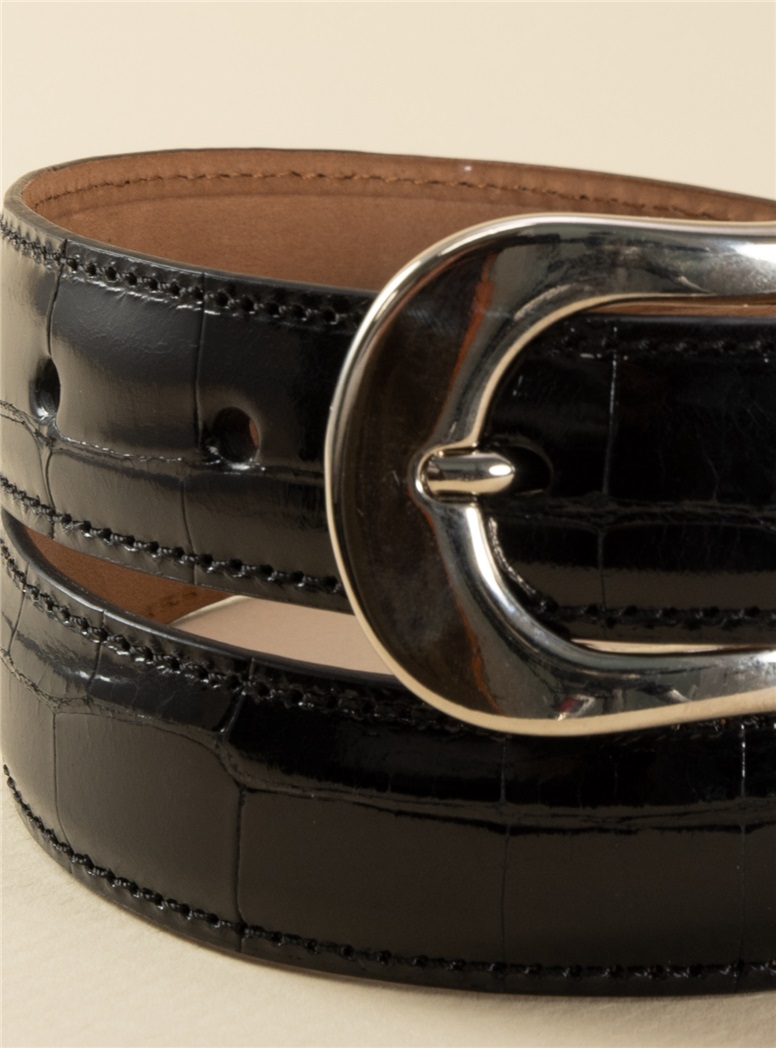 Ladies Gator Belt in Black