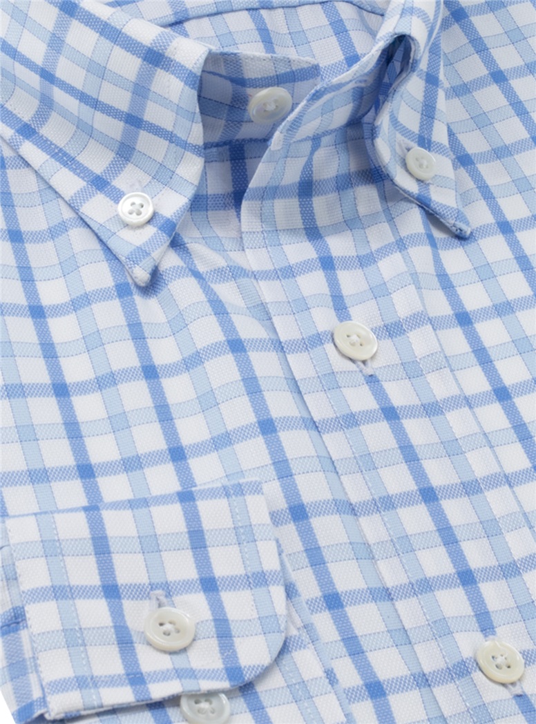 Sky and Cobalt Large Check Button Down
