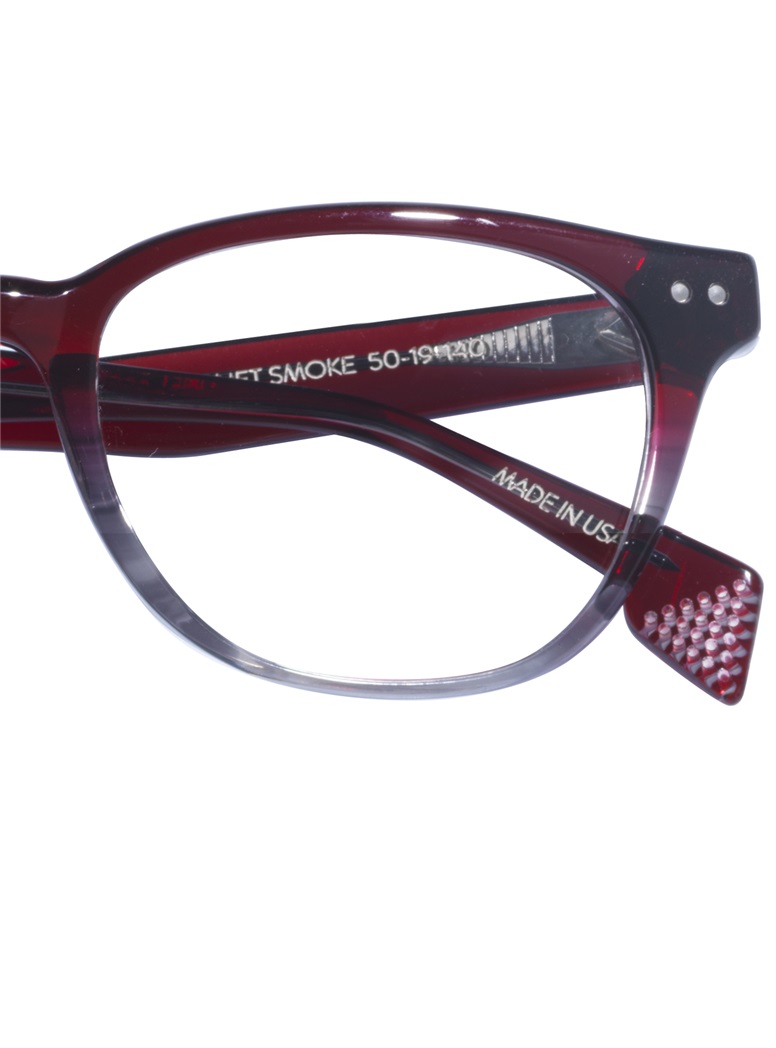 Taylor Rounded Brow Semi-Square Frame in Garnet