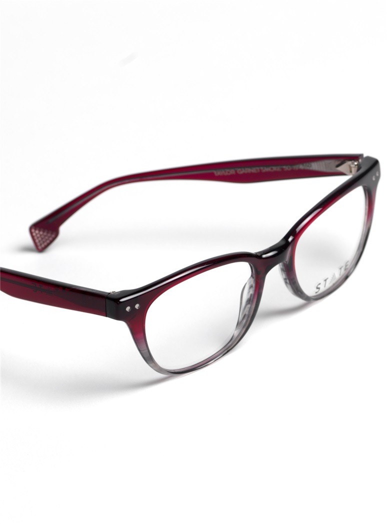 Taylor Rounded Brow Semi-Square Frame in Garnet