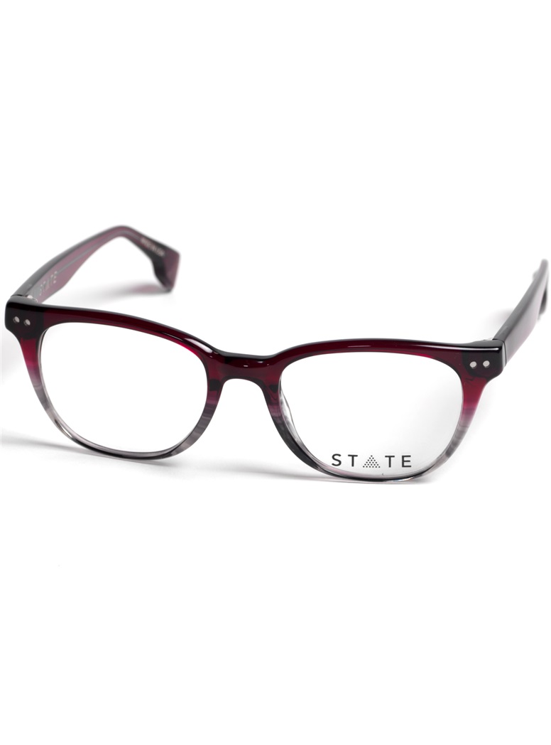 Taylor Rounded Brow Semi-Square Frame in Garnet
