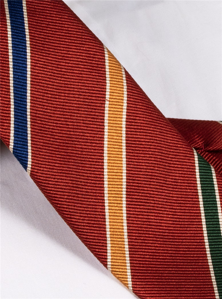 Mogador Striped Tie in Ruby