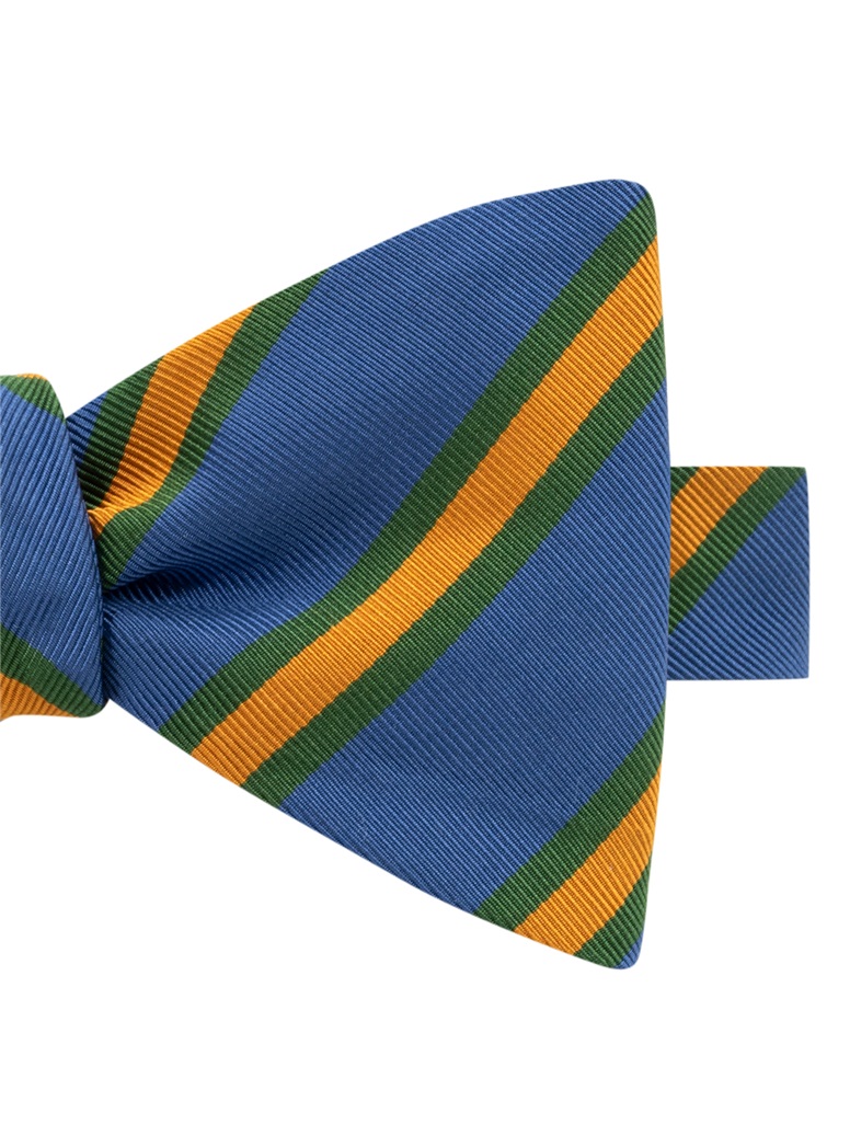 Mogador Striped Bow Tie in Marine
