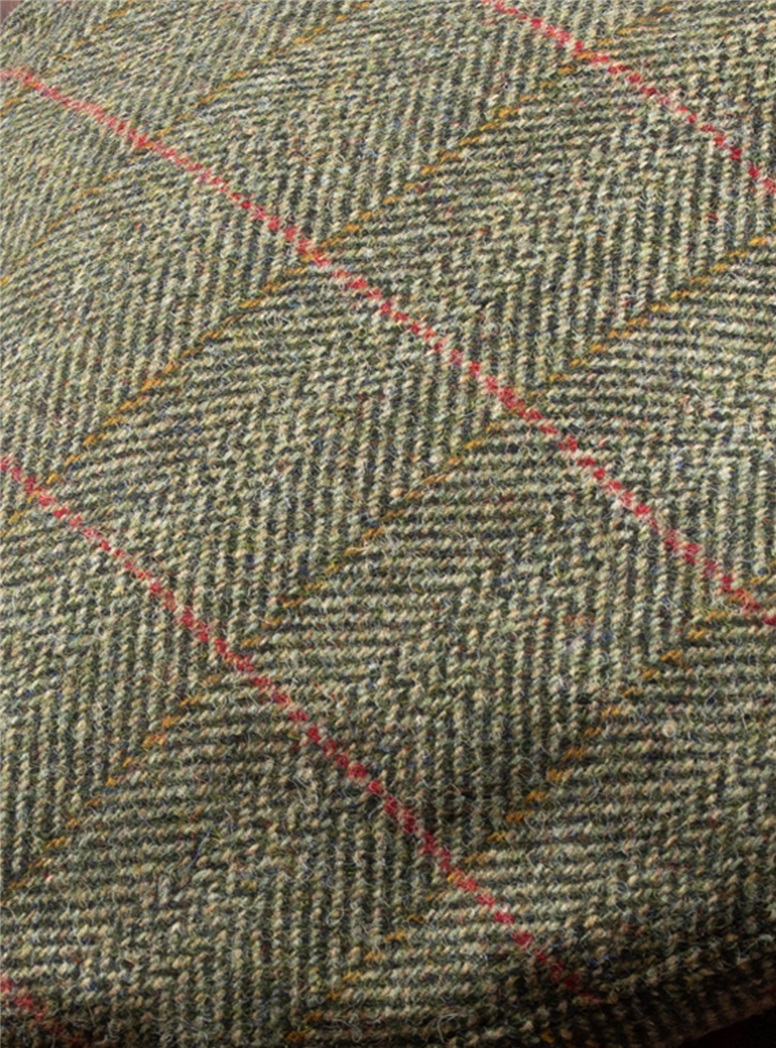 Wool Olive Windowpane Cap