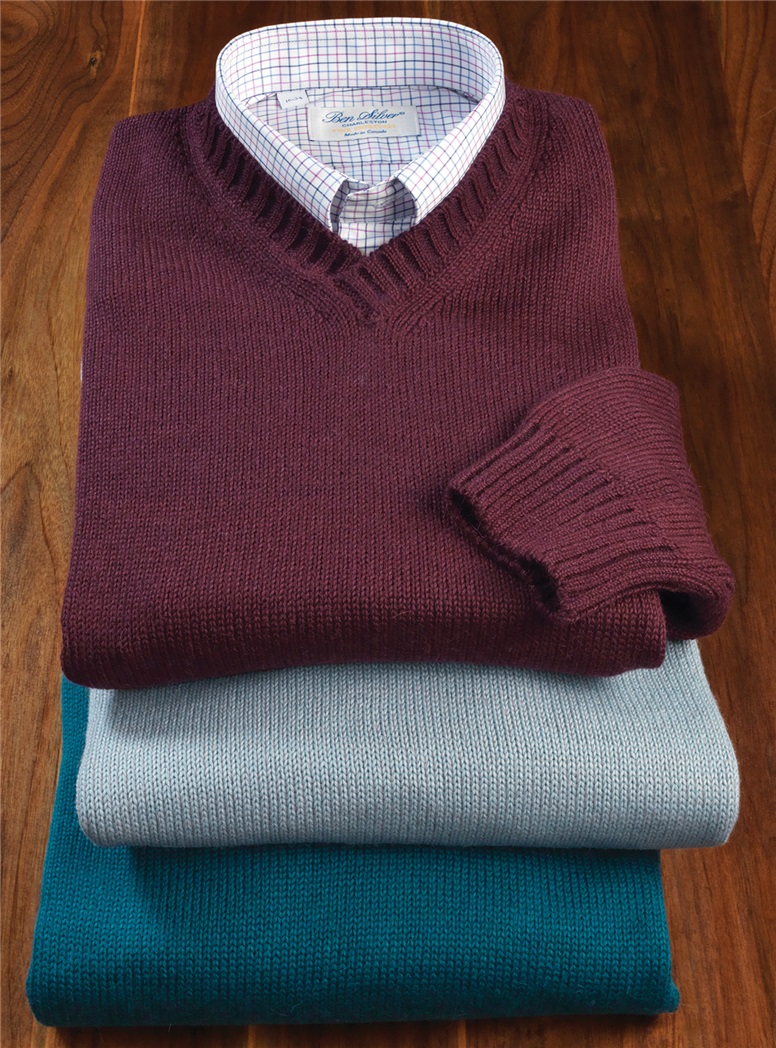 Alpaca and Silk V-neck Sweaters