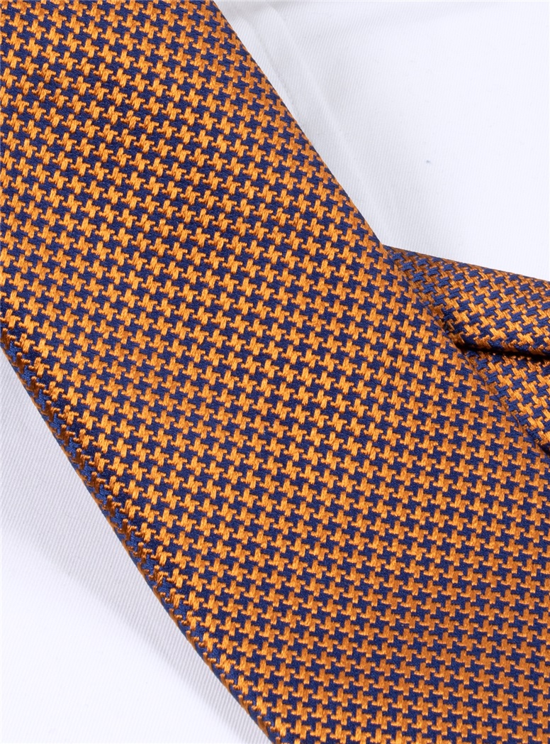 Silk Basketweave Tie in Amber and Violet
