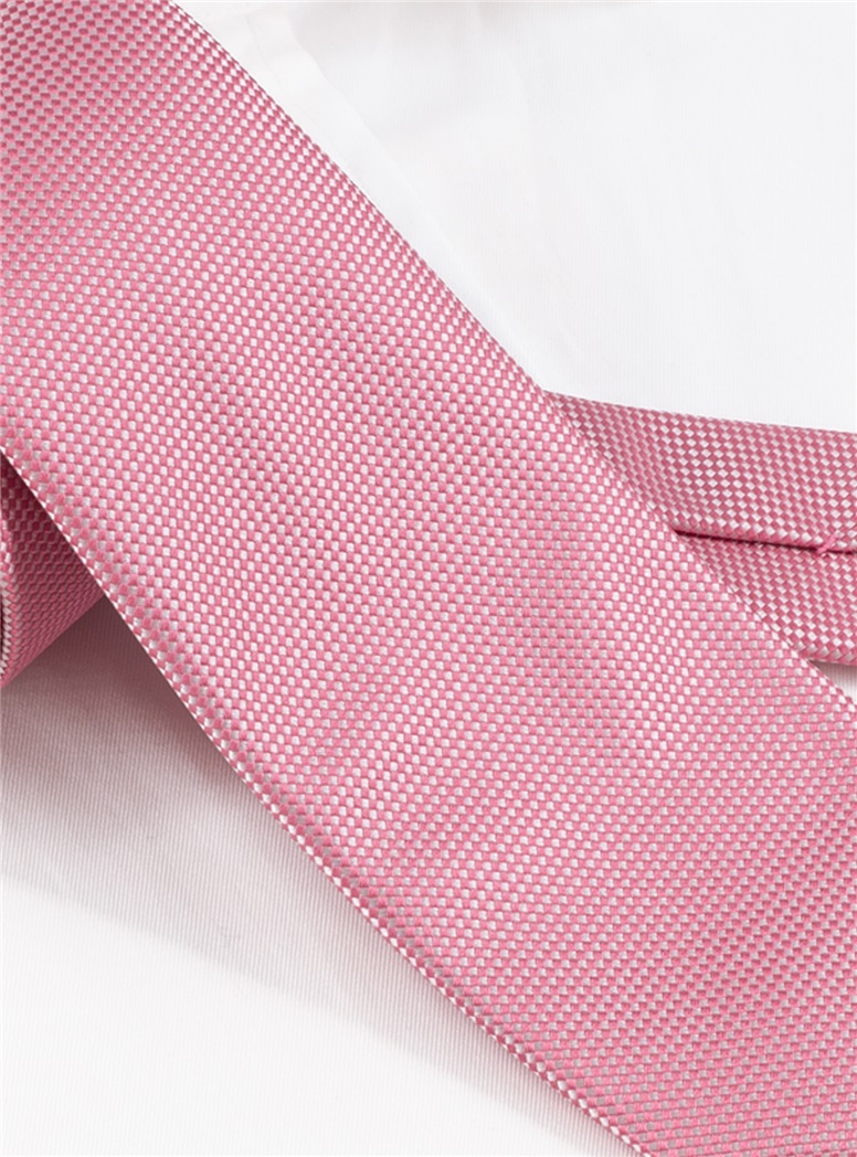 Silk Basketweave Tie in Rose