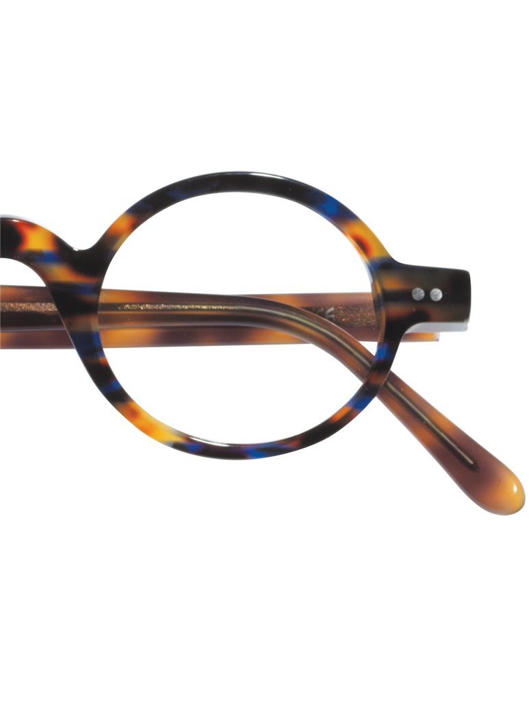 Archival Round Frame in Blue Tortoise