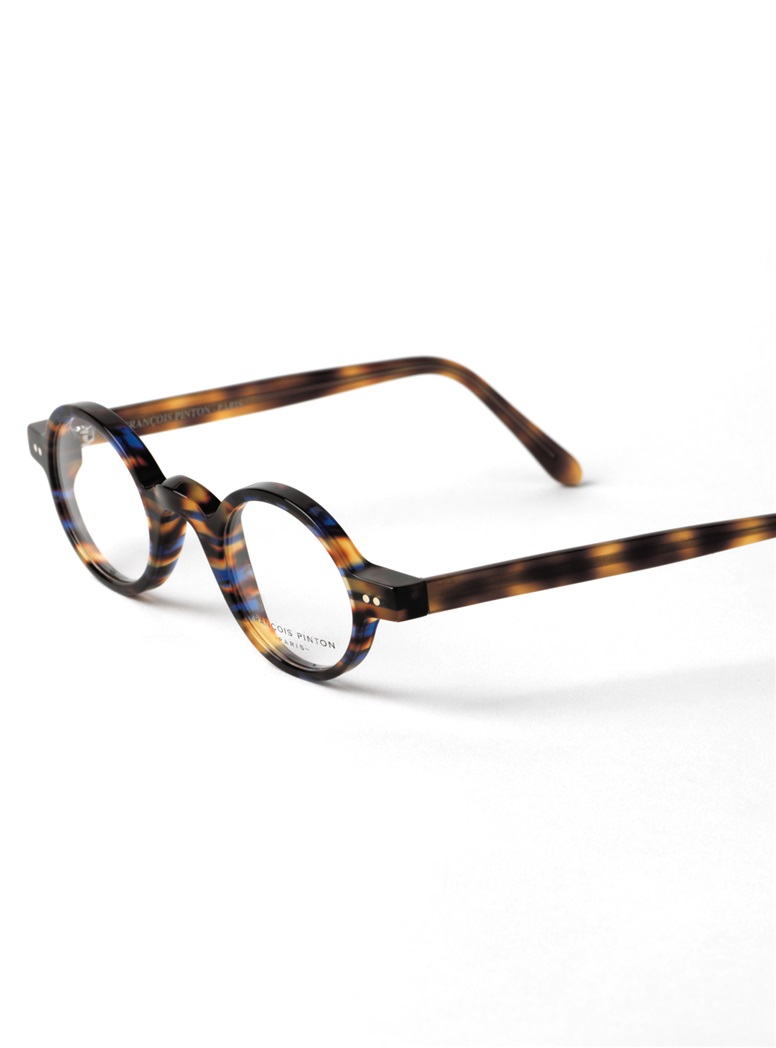 Archival Round Frame in Blue Tortoise