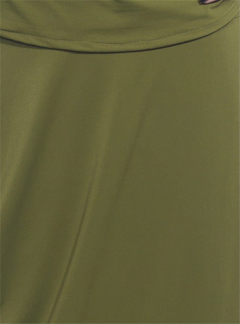 Lightweight Jersey Ogive Wrap Skirt in Green