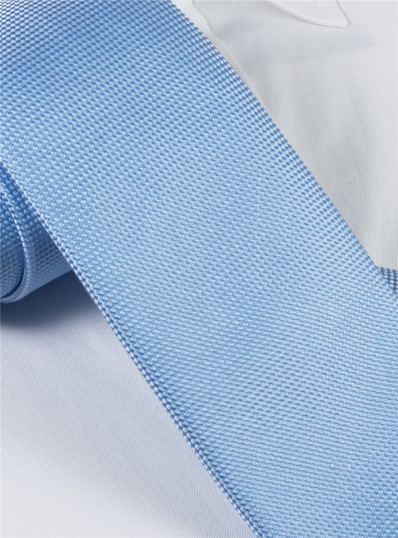 Silk Basketweave Tie in Sky