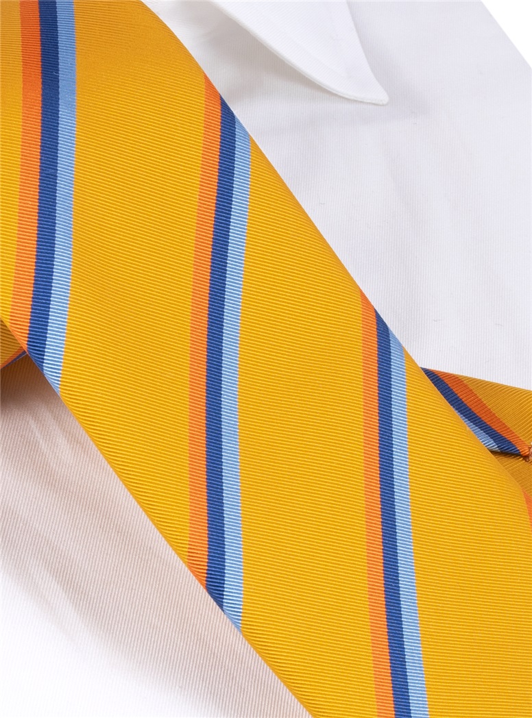 Silk Triple Striped Tie in Sun