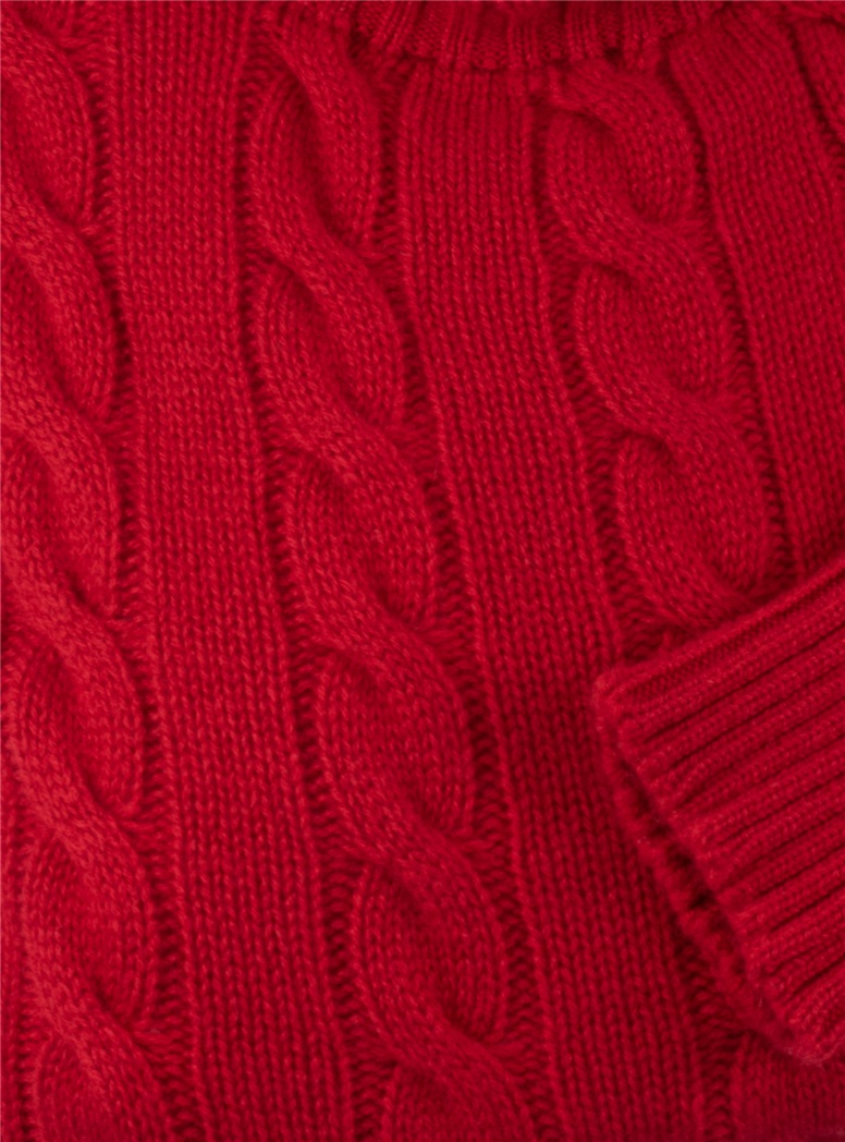 Cashmere Cable Knit Crewneck Sweater