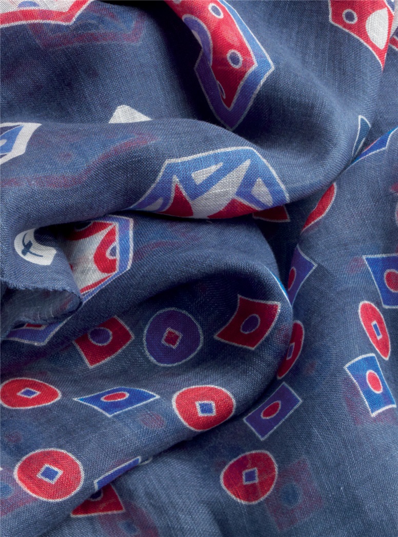 Linen Pinwheel Printed Scarf