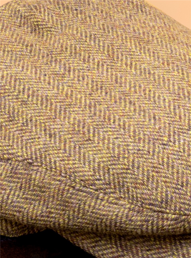 Wool Aberford Gold and Cinnamon Herringbone Cap